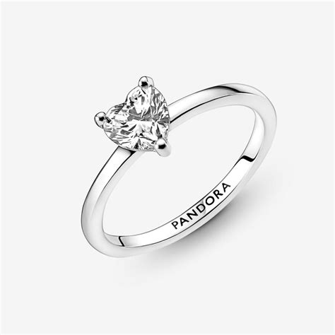 pandora ring sparkling heart|heart solitaire ring pandora.